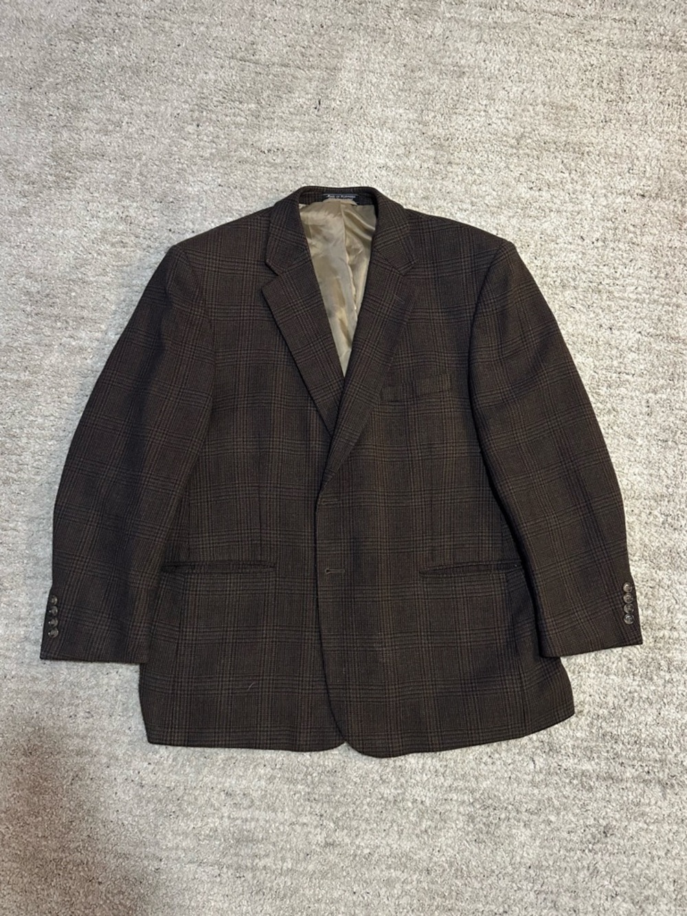 Men's Dark Brown Glen Plaid Sport Coat Blazer